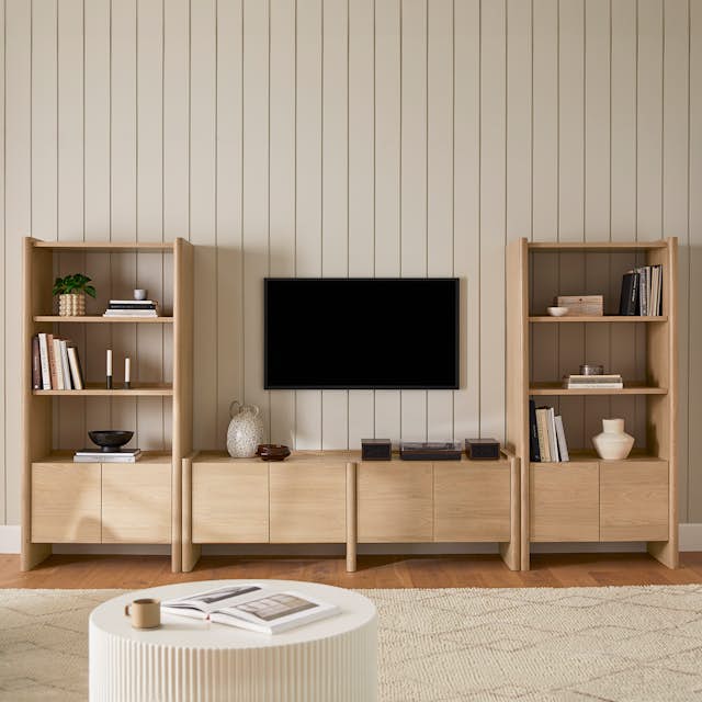 Torme 72" Media Unit - White Oak