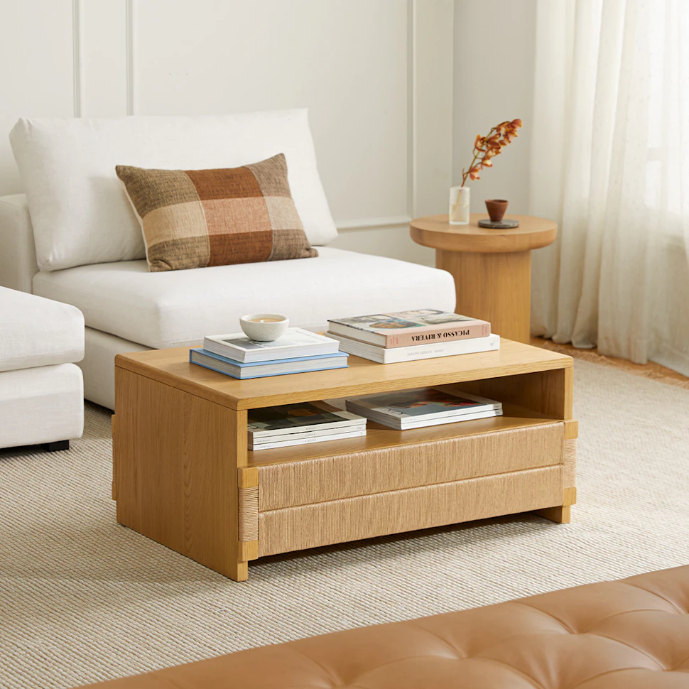 Monterey 36" Storage Coffee Table - Oak