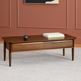 Lenia 46" Storage Coffee Table - Walnut