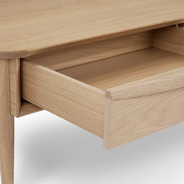 Lenia White Oak Solid Wood Storage Coffee Table with Drawers | Article