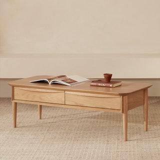 Lenia 46" Storage Coffee Table - White Oak