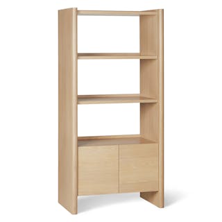 Torme 34" Bookcase with Storage, Tall - White Oak