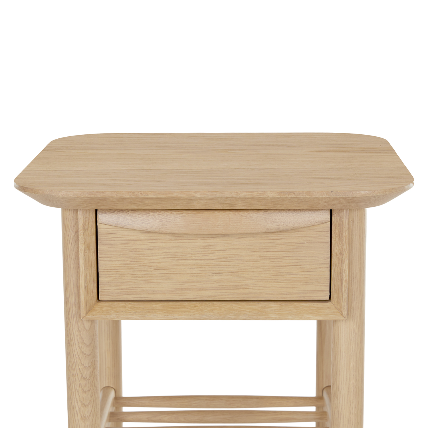 Lenia White Oak Wood Storage Side Table | Article