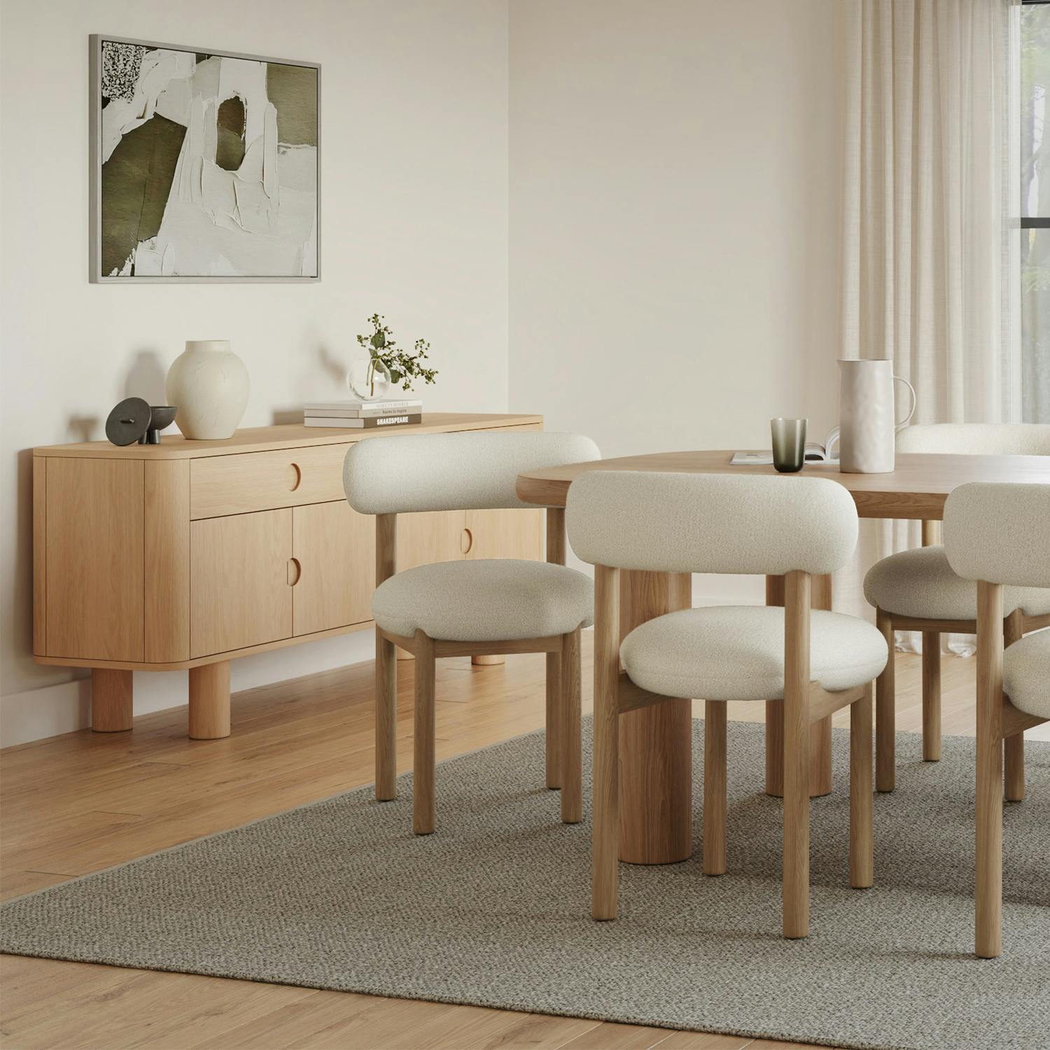 Adel White Oak Scandinavian Sideboard, FKA Muhly | Article