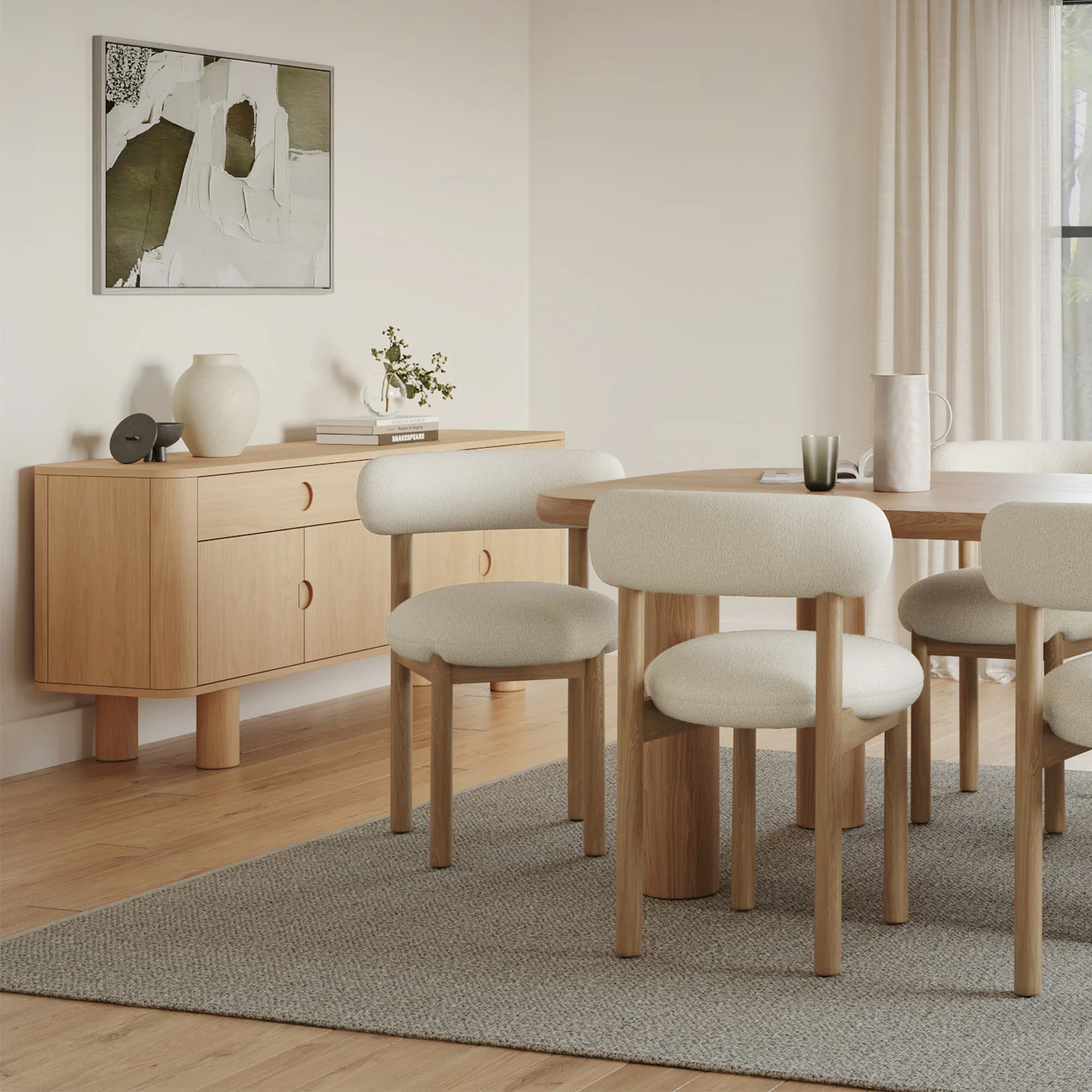 Adel 71" Sideboard - White Oak