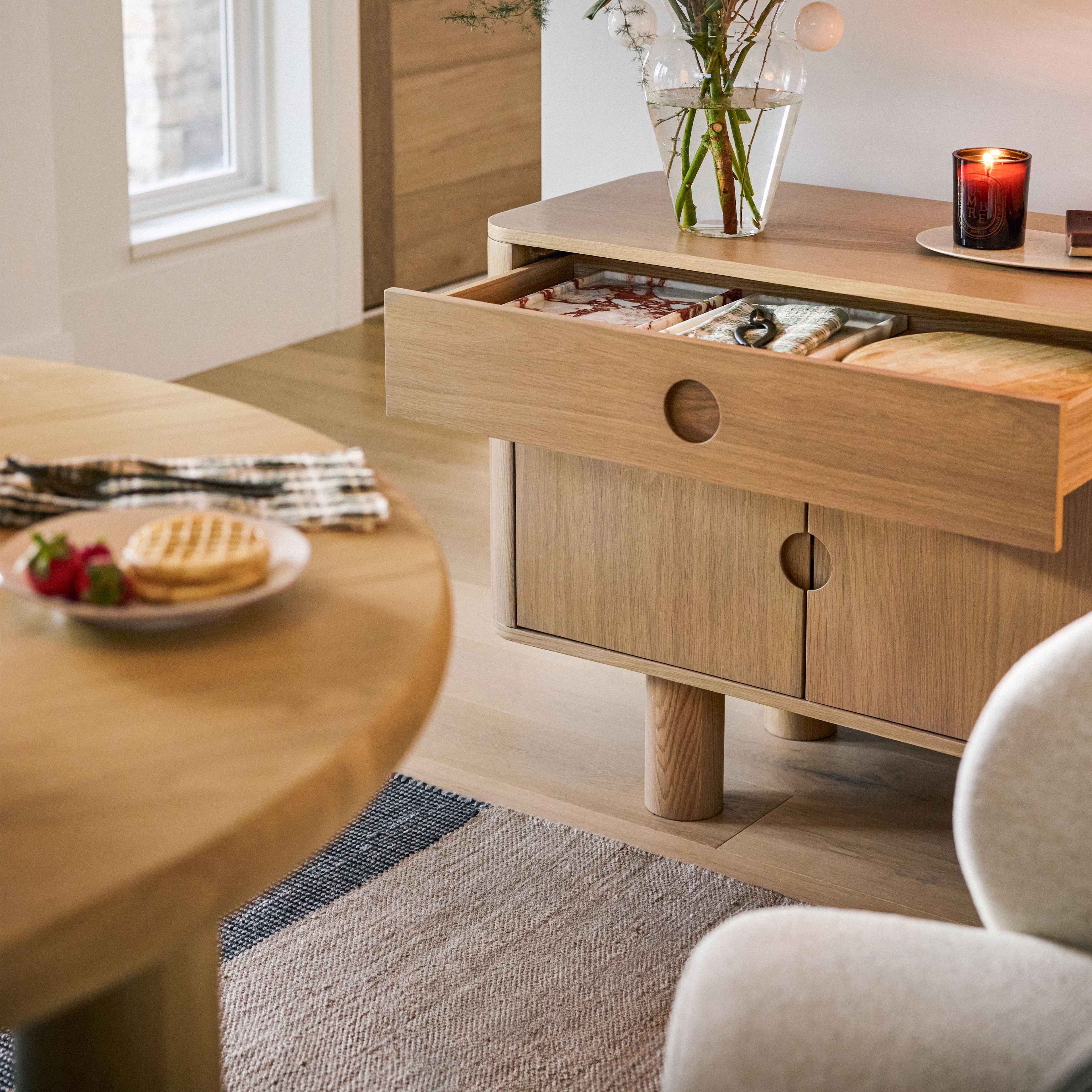 Adel 71" Sideboard - White Oak