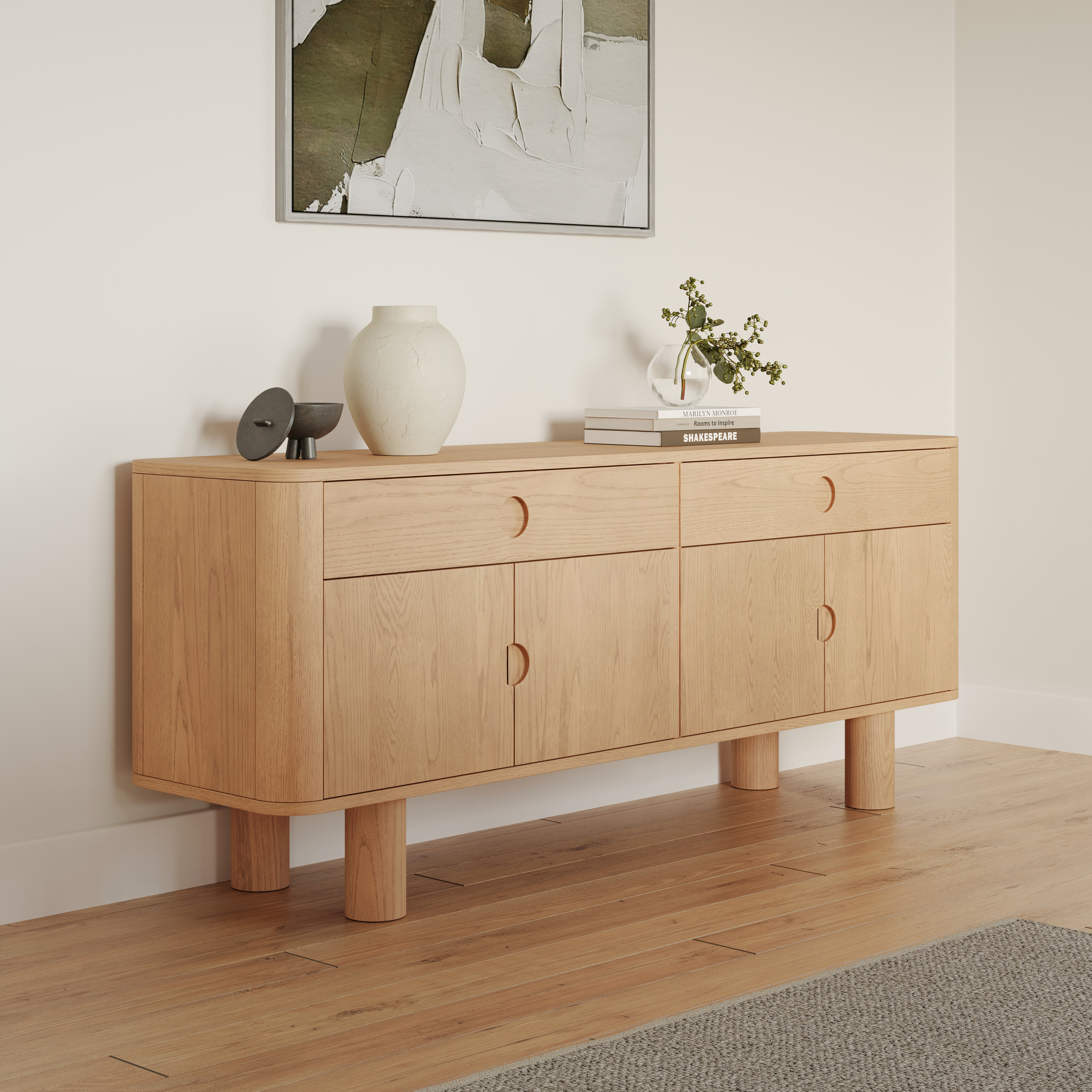 Adel White Oak Scandinavian Sideboard, FKA Muhly | Article