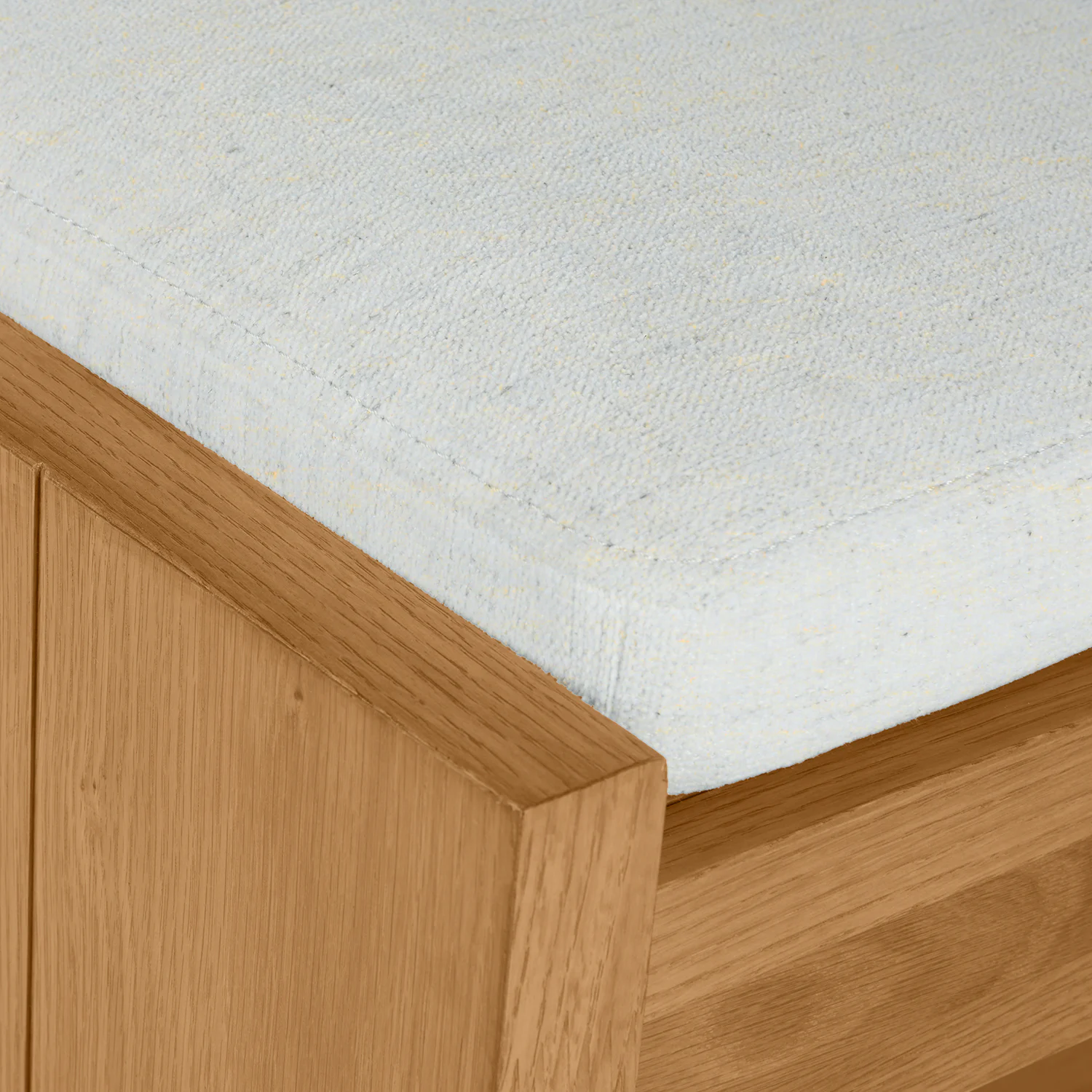 Cassie 56" Oak & Ivory Chenille Bench | Stylish Seating