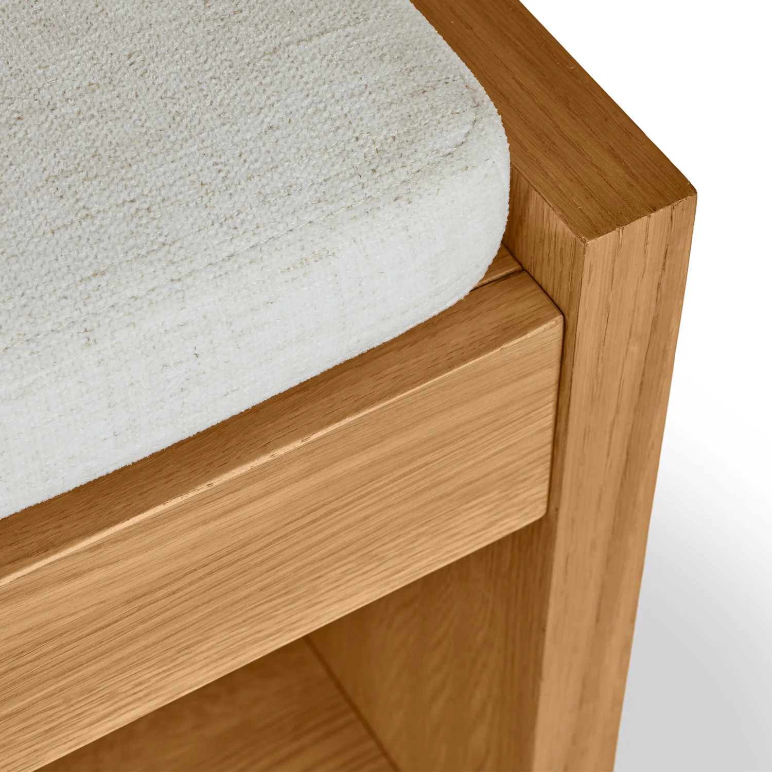 Cassie 56" Oak & Ivory Chenille Bench | Stylish Seating