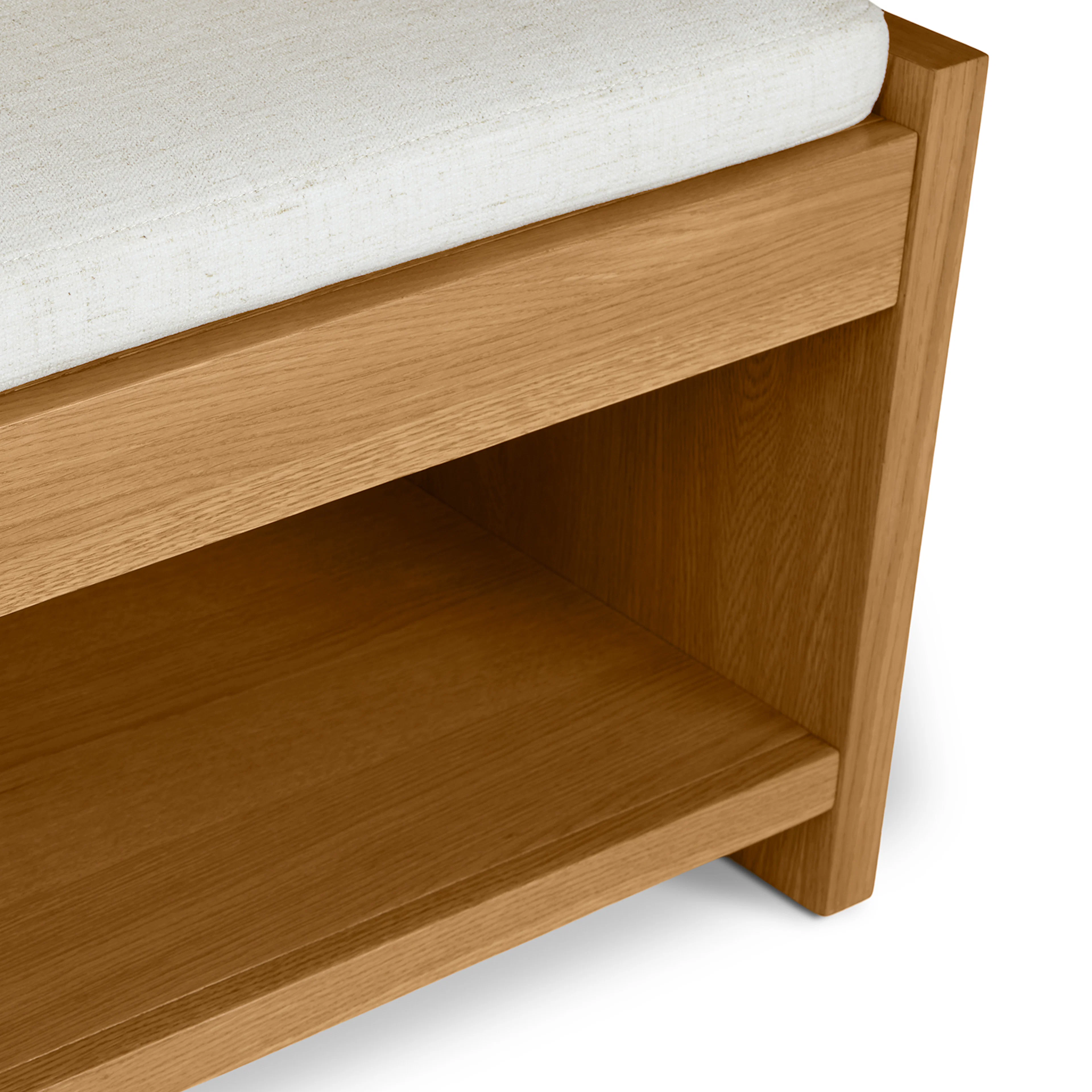 Cassie 56" Oak & Ivory Chenille Bench | Stylish Seating
