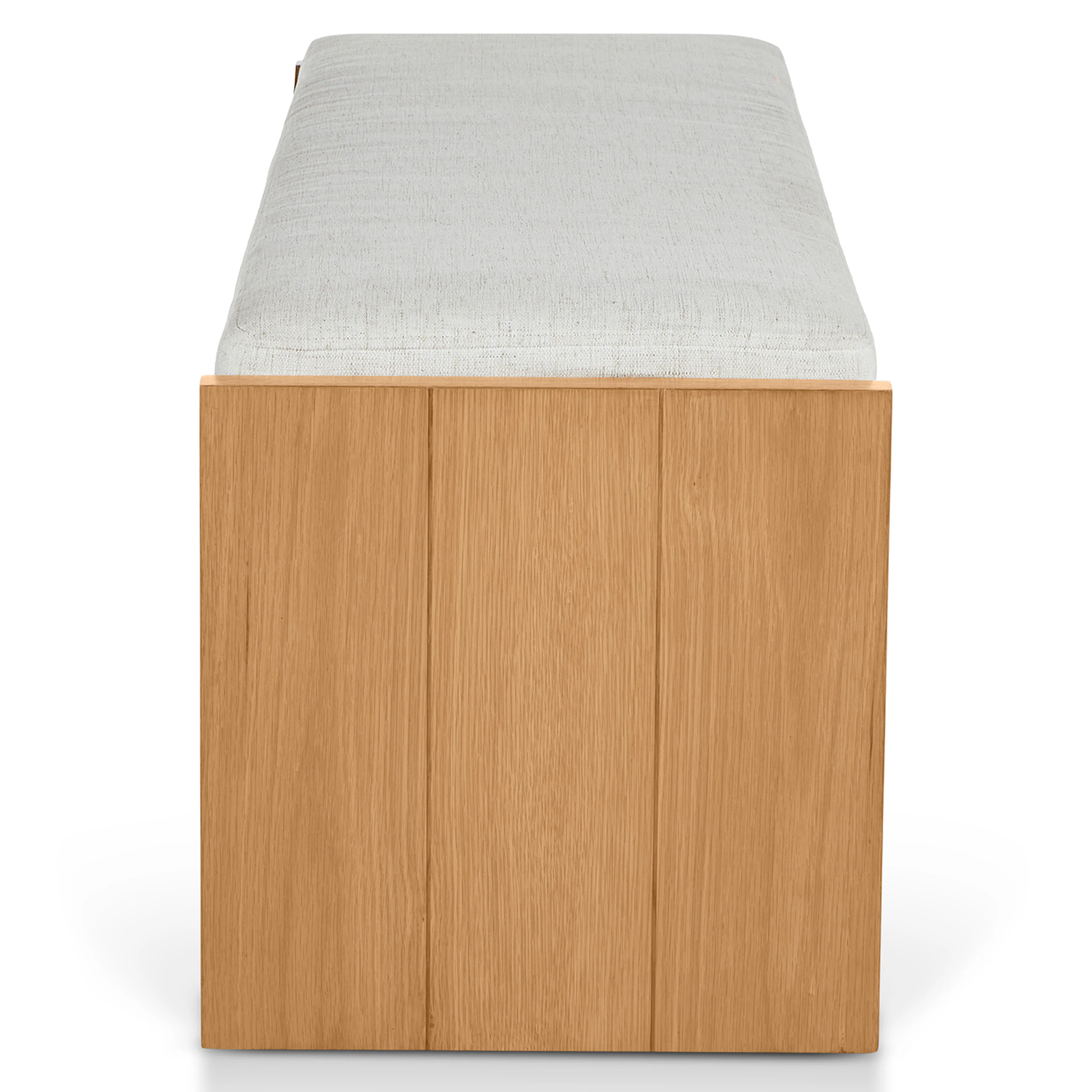 Cassie 56" Oak & Ivory Chenille Bench | Stylish Seating