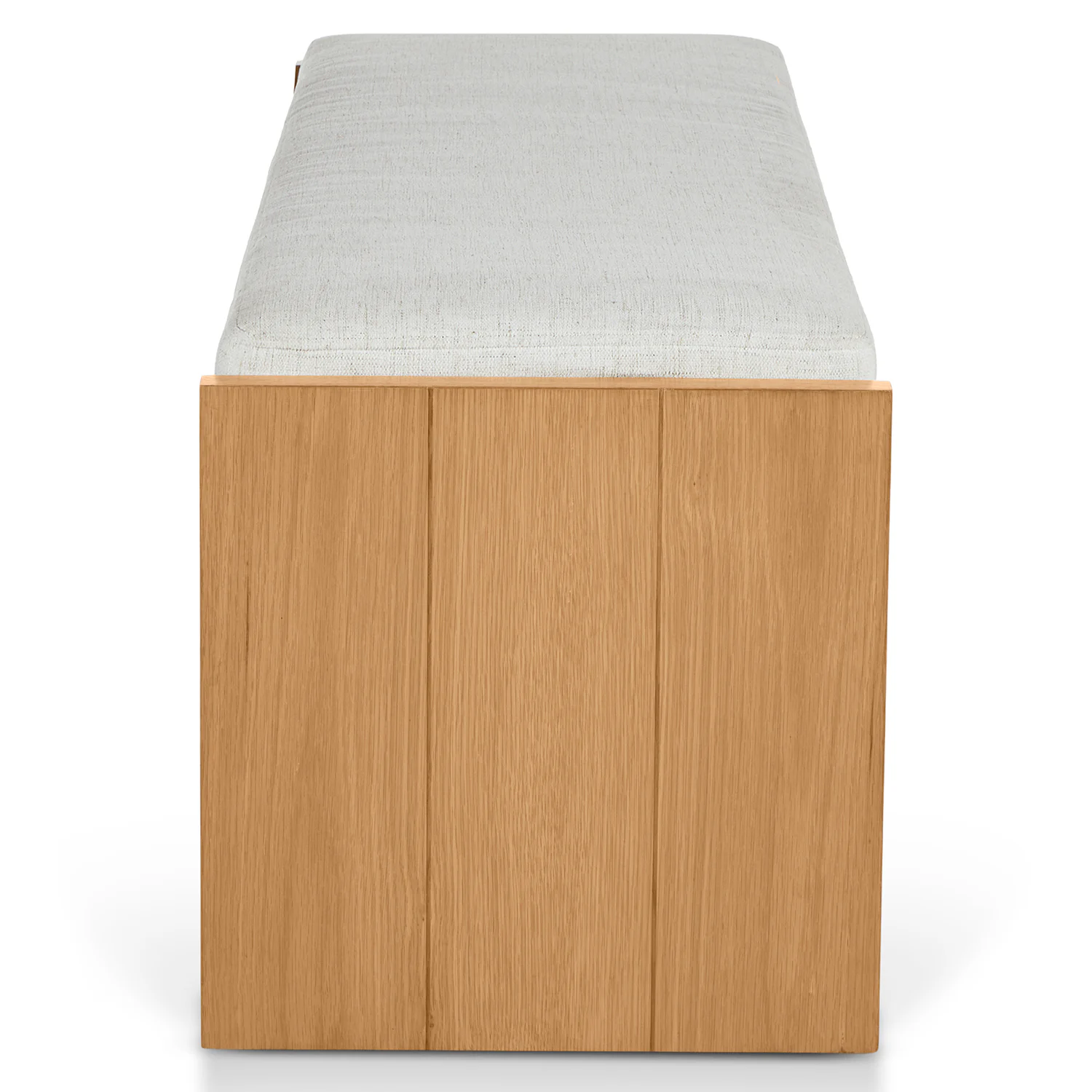 Cassie 56" Oak & Ivory Chenille Bench | Stylish Seating