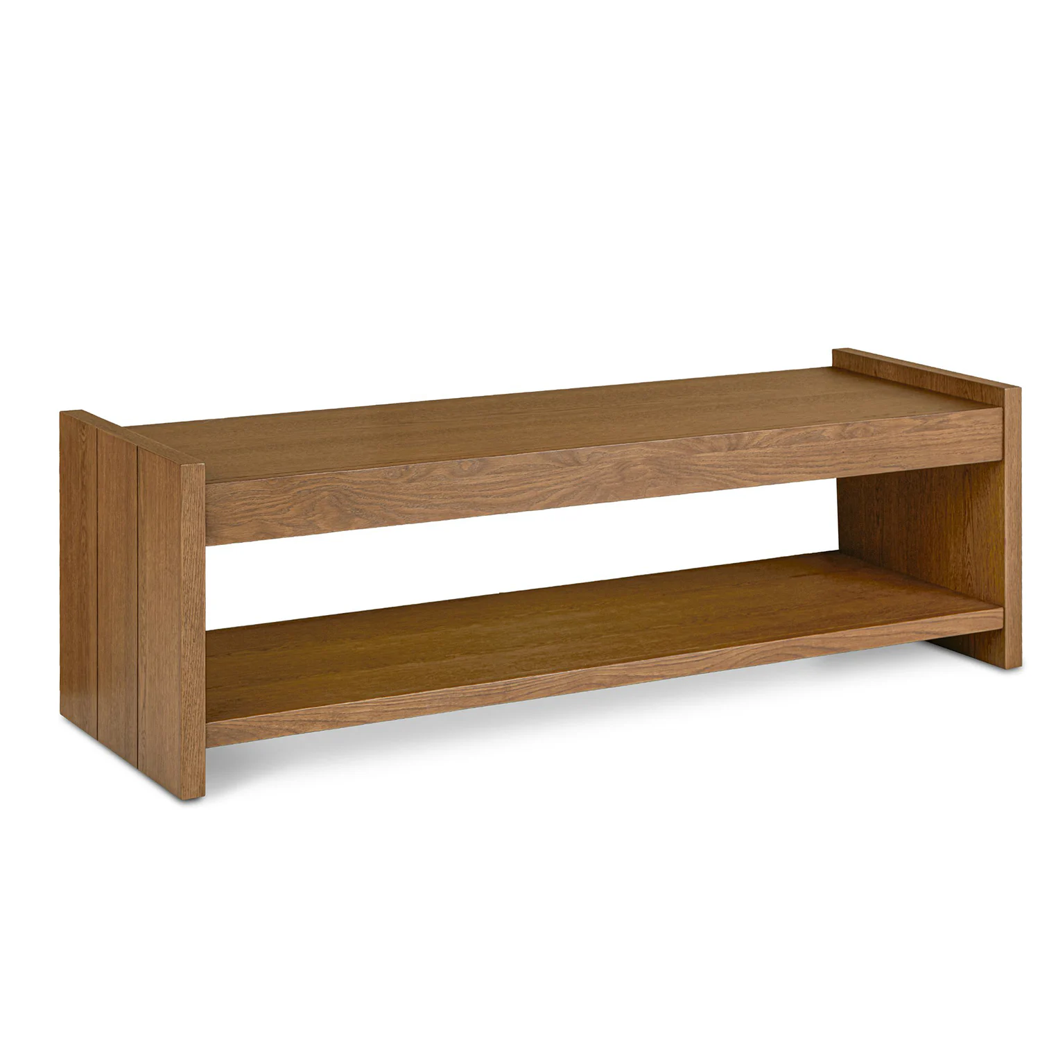 Cassie 56" Bench - Smoked Oak and Taupe Chenille
