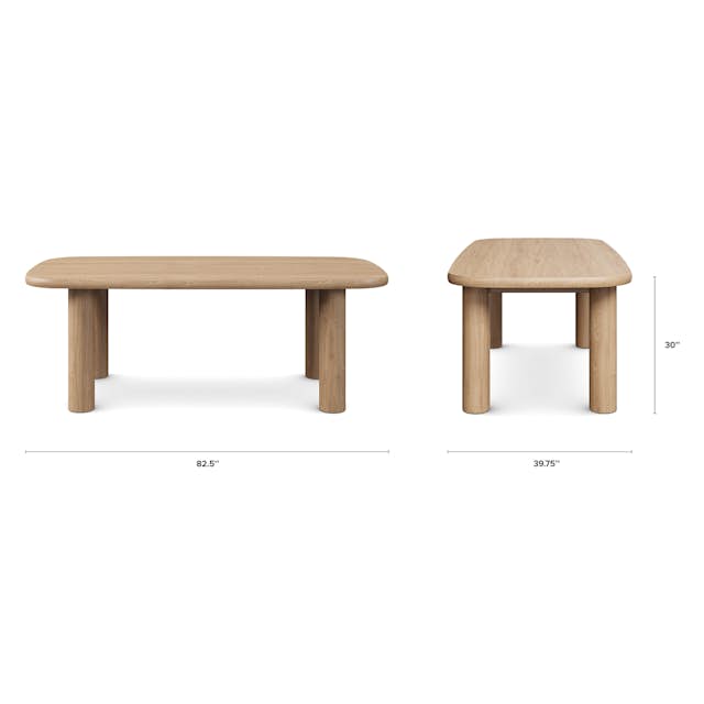 Muhly White Oak Scandinavian Dining Table for 6 Article