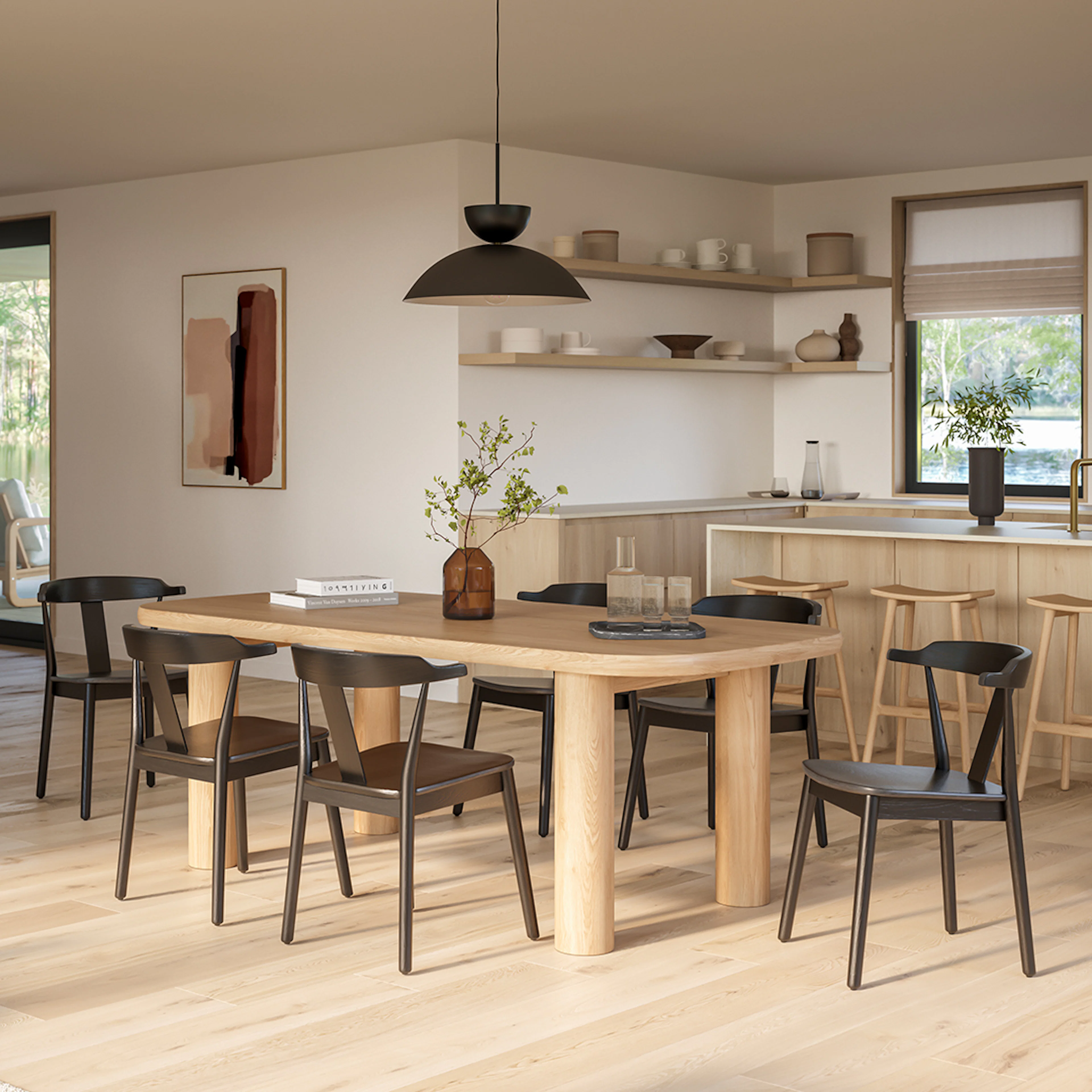 Adel 82.5" Dining Table - White Oak