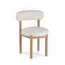Munk Dining Chair - White Oak and Ivory Wool Bouclé