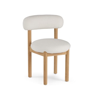 Munk Dining Chair - White Oak and Ivory Wool Bouclé