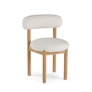 Munk Dining Chair - White Oak and Ivory Wool Bouclé