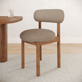 Munk Sandstone Wool Bouclé Smoked Oak Dining Chair