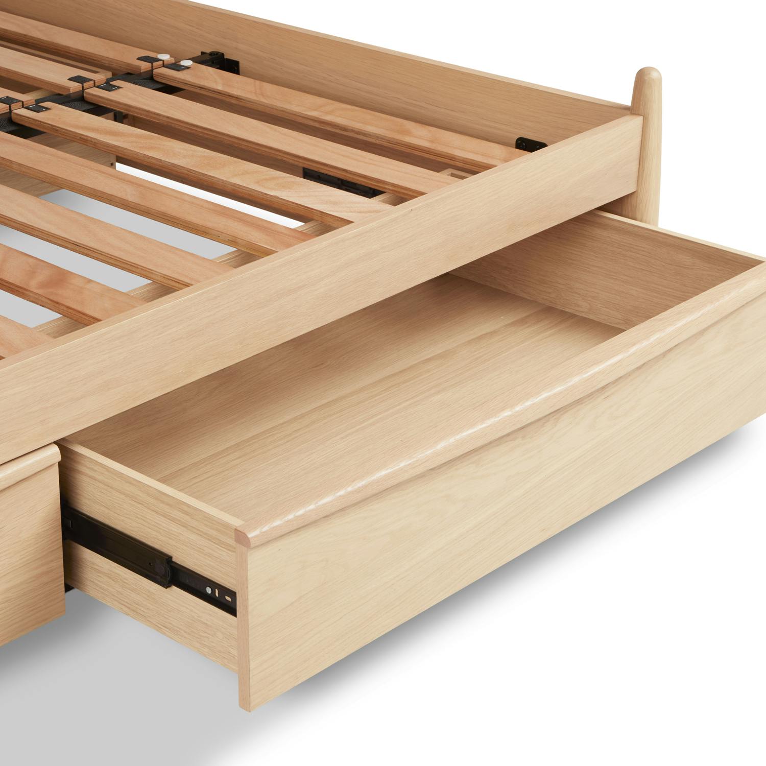 Lenia Panel White Oak Queen Storage Bed | Article