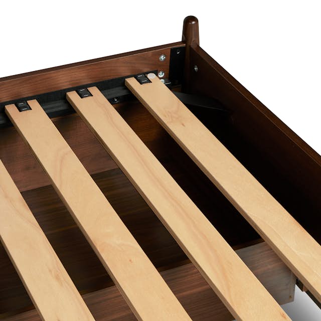 Lenia Panel Walnut Queen Storage Bed Article