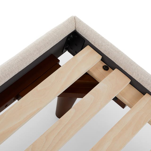 Clay Taupe Fabric Full/DoubleSized Bed Frame w/ Headboard Tessu