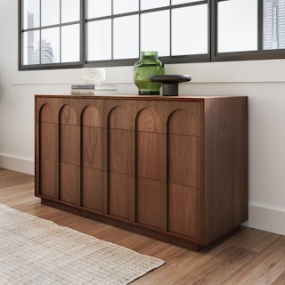Prima 6-Drawer Double Dresser - Walnut