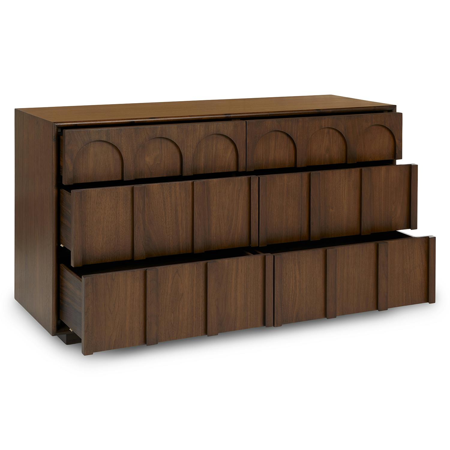 Prima Walnut 6-Drawer Double Dresser | Article
