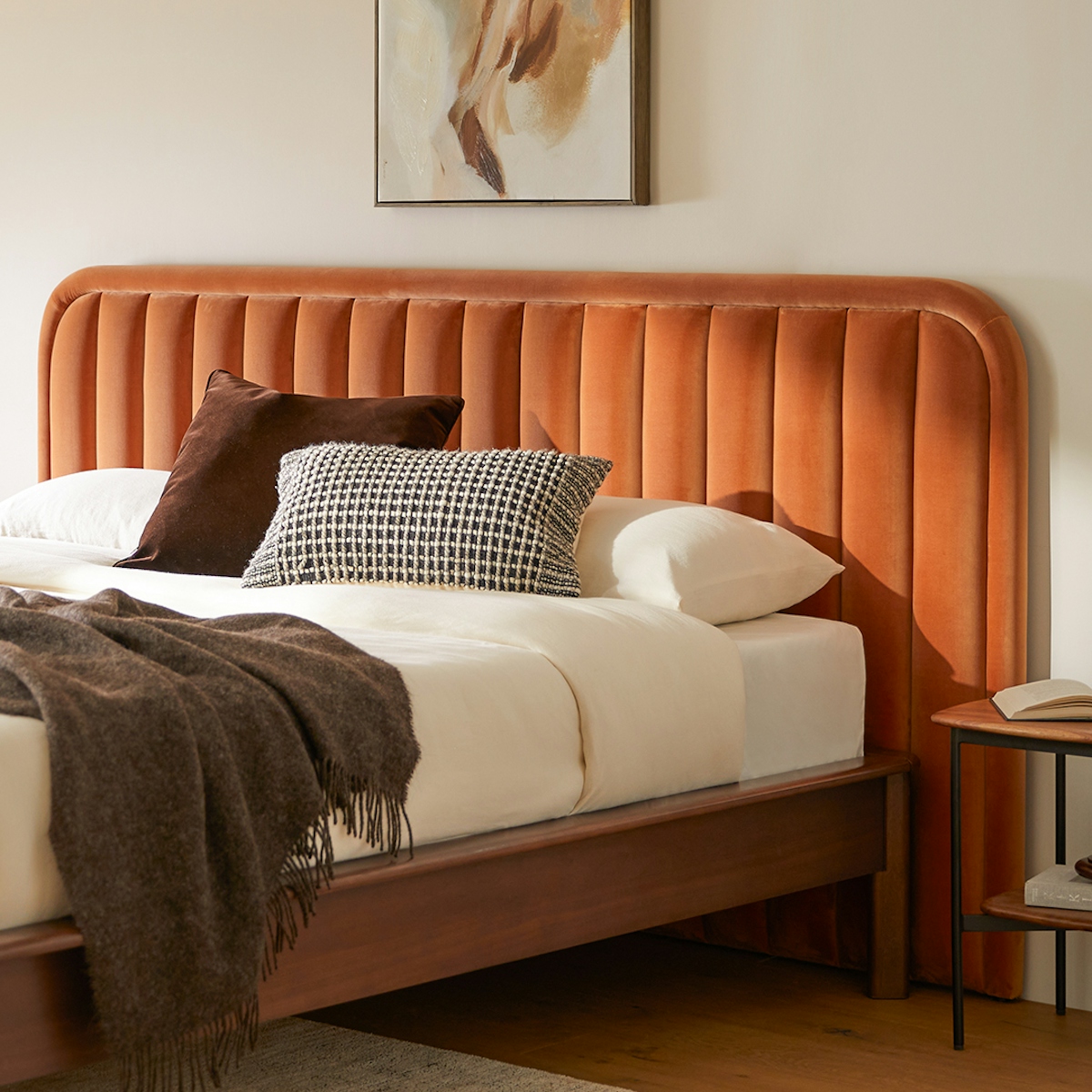 Rolph Plush Pacific Rust King Tufted Channel Headboard | Article, image size:1080x1080