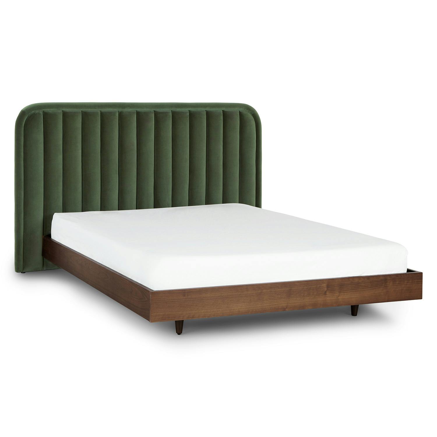 Rolph Plush Pacific Green Queen Tufted Channel Headboard | Article