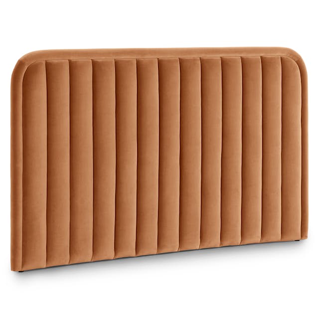 Rolph Queen Velvet Headboard - Plush Pacific Rust