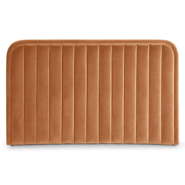 Rolph Queen Velvet Headboard - Plush Pacific Rust