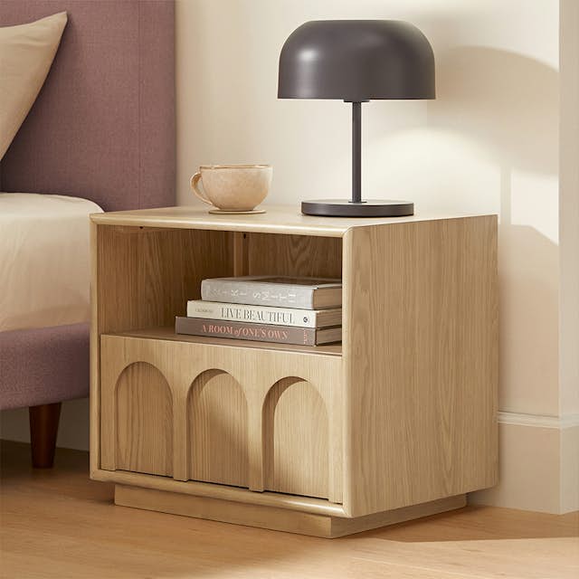 Prima White Oak 1Drawer Nightstand Article