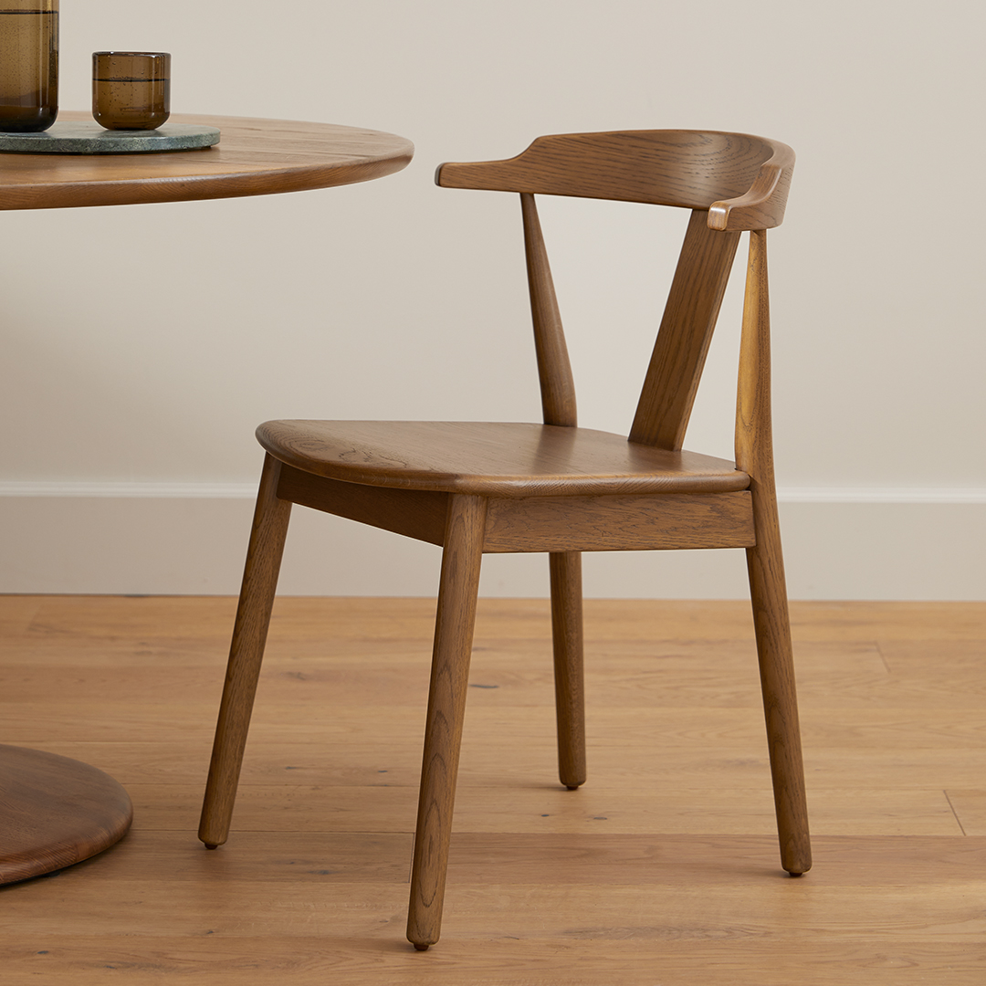 Dark Oak Dining Chair Solid Wood Coastal Design Article Morton Modern Furniture