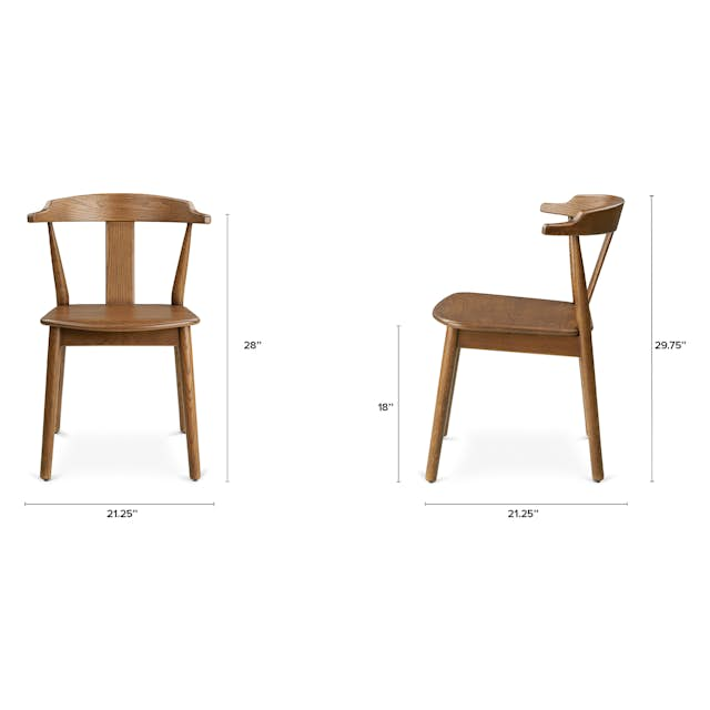 Morton Solid Smoked Oak Dining Chair | Article