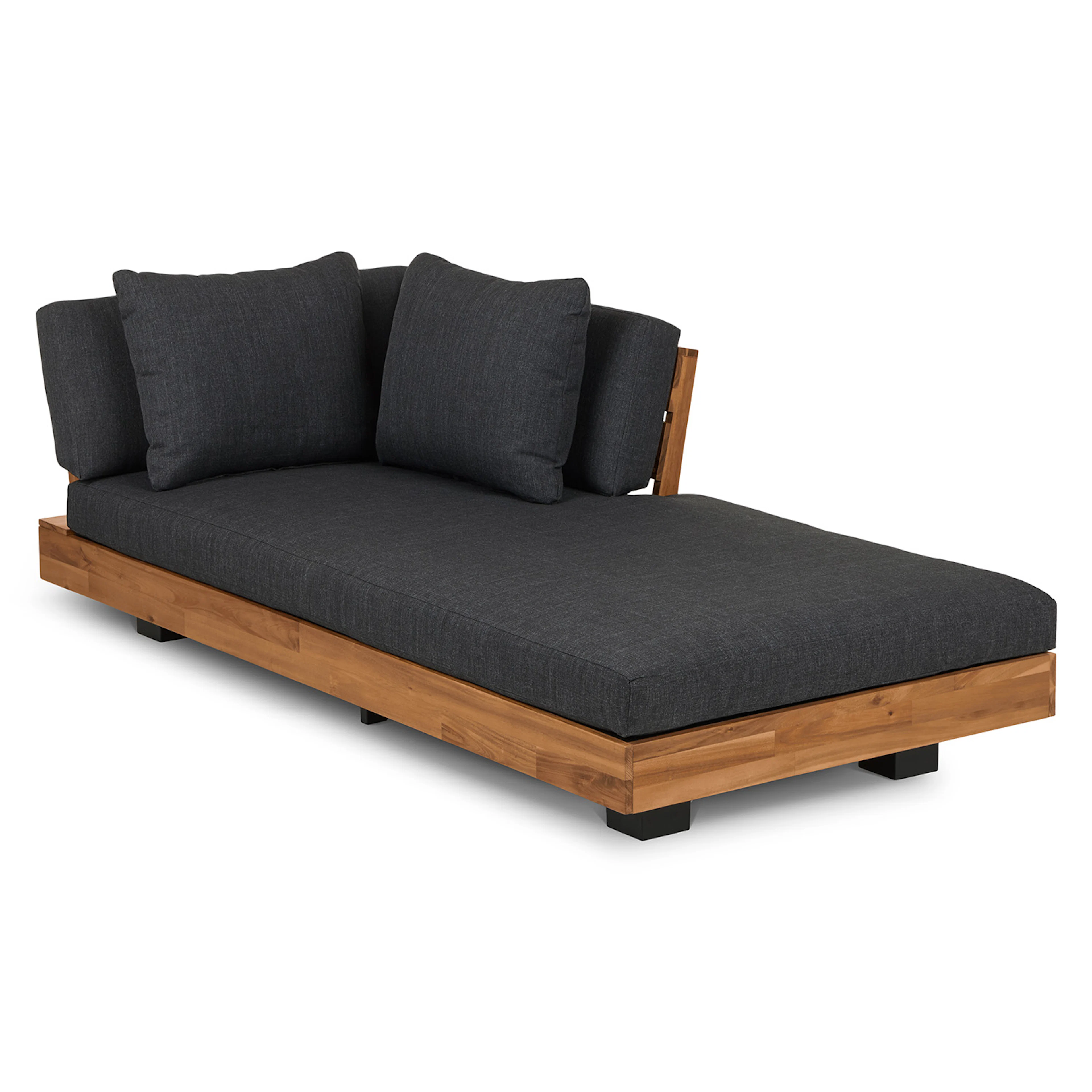 Lubek 69.25" Outdoor Low Right Chaise Lounge - Slate Gray