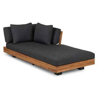 Lubek 69.25" Outdoor Low Right Chaise Lounge - Slate Gray