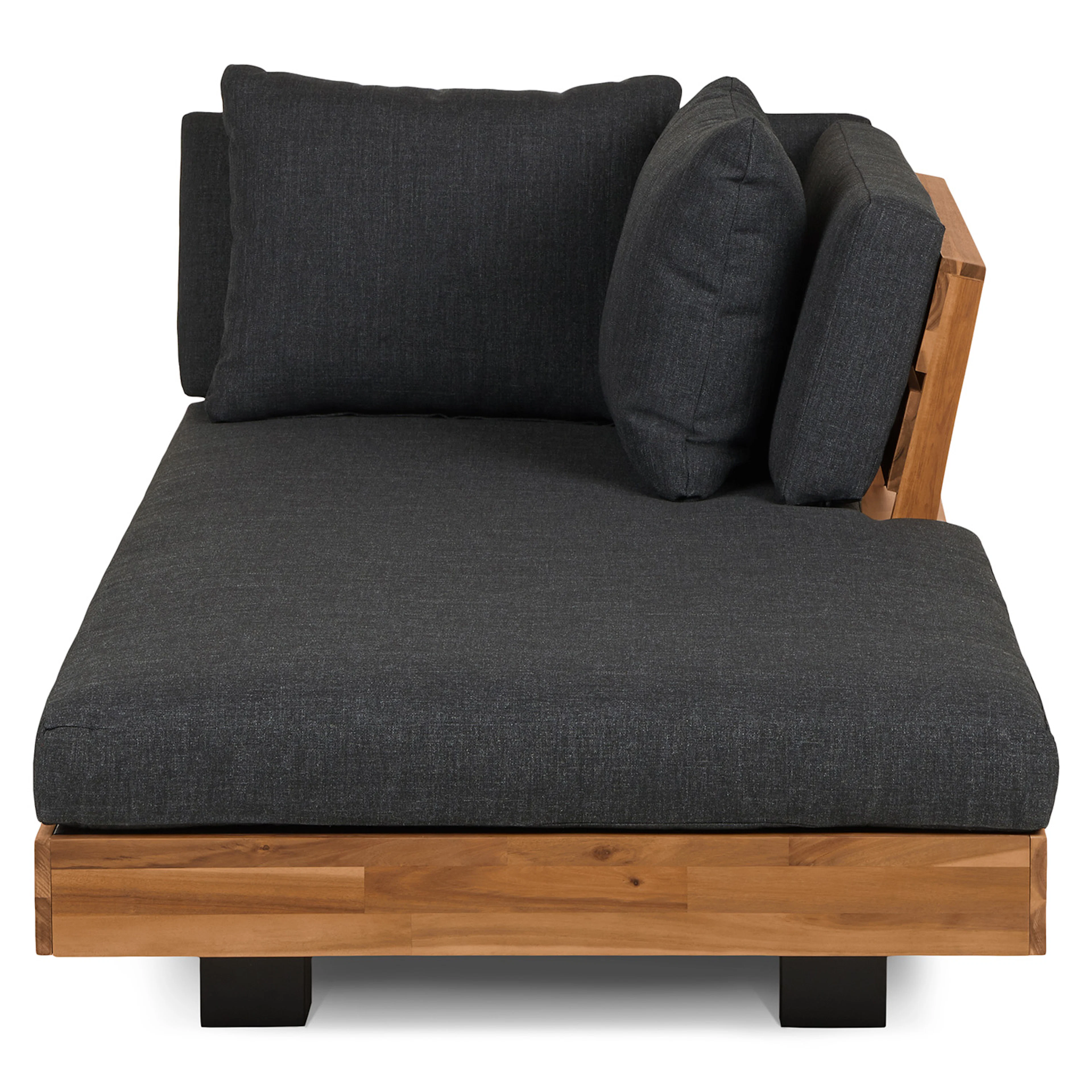 Lubek 69.25" Outdoor Low Right Chaise Lounge - Slate Gray
