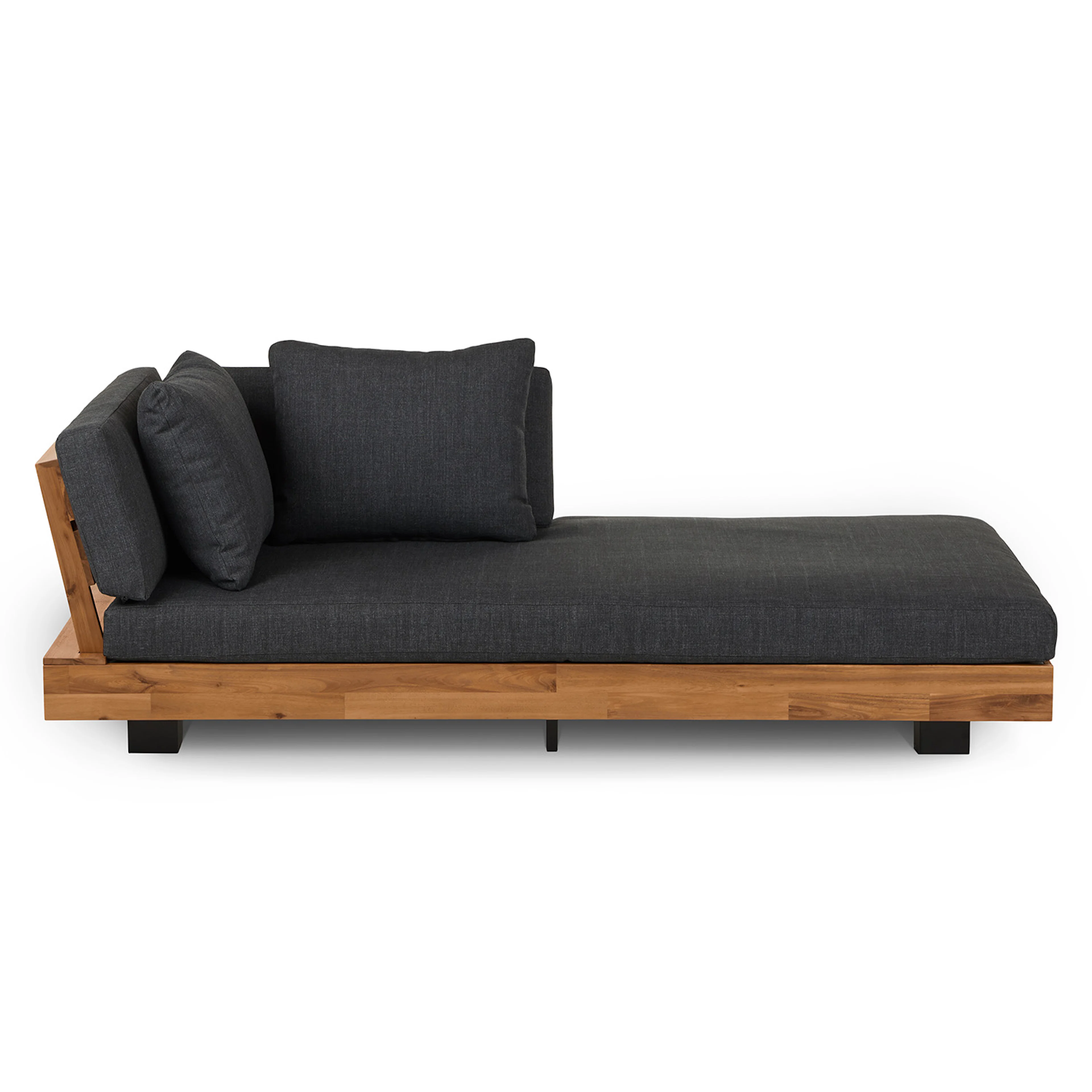 Lubek 69.25" Outdoor Low Right Chaise Lounge - Slate Gray