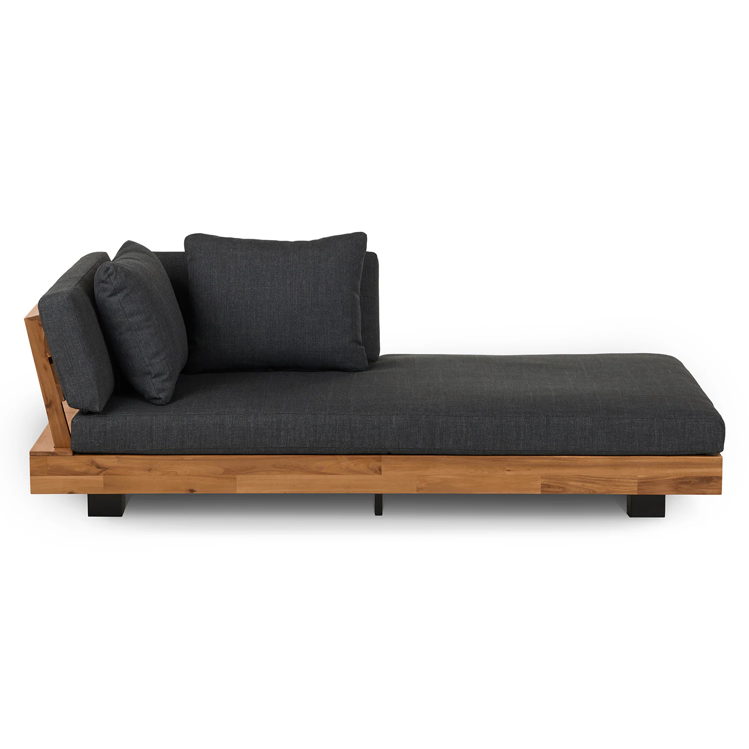 Lubek 69.25" Outdoor Low Right Chaise Lounge - Slate Gray