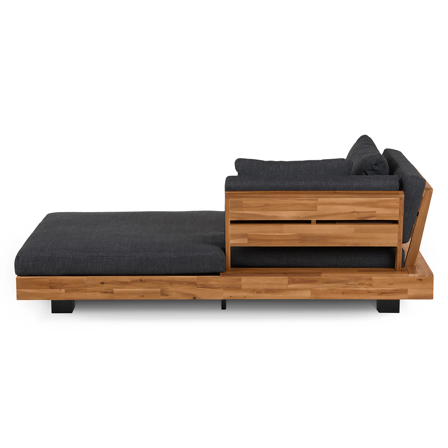 Lubek 69.25" Outdoor Low Right Chaise Lounge - Slate Gray
