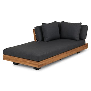 Lubek 69.25" Outdoor Low Left Chaise Lounge - Slate Gray