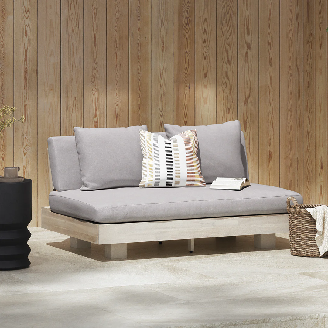 Lubek 50" Outdoor Low Loveseat - Beach Sand