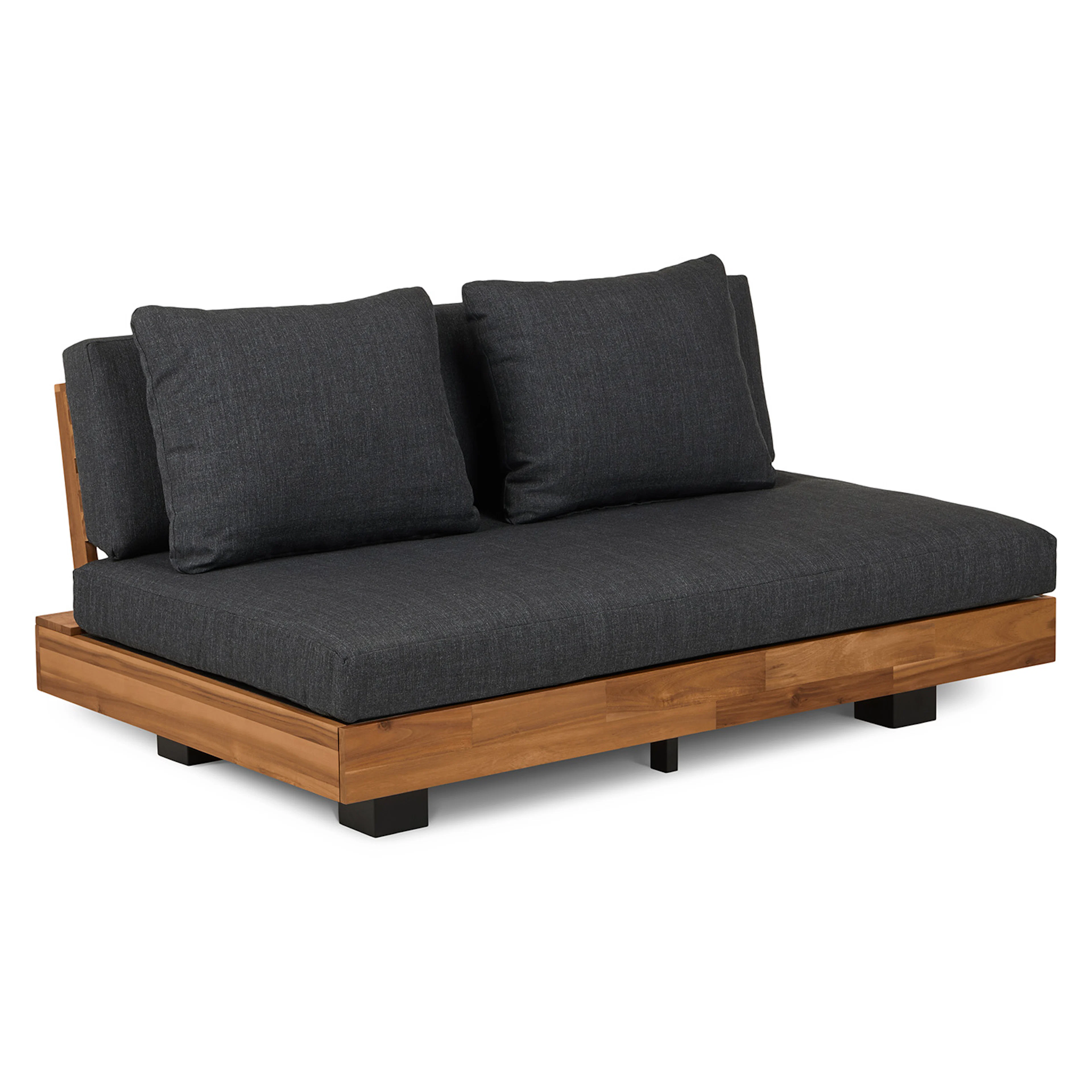 Lubek 50" Outdoor Low Loveseat - Slate Gray