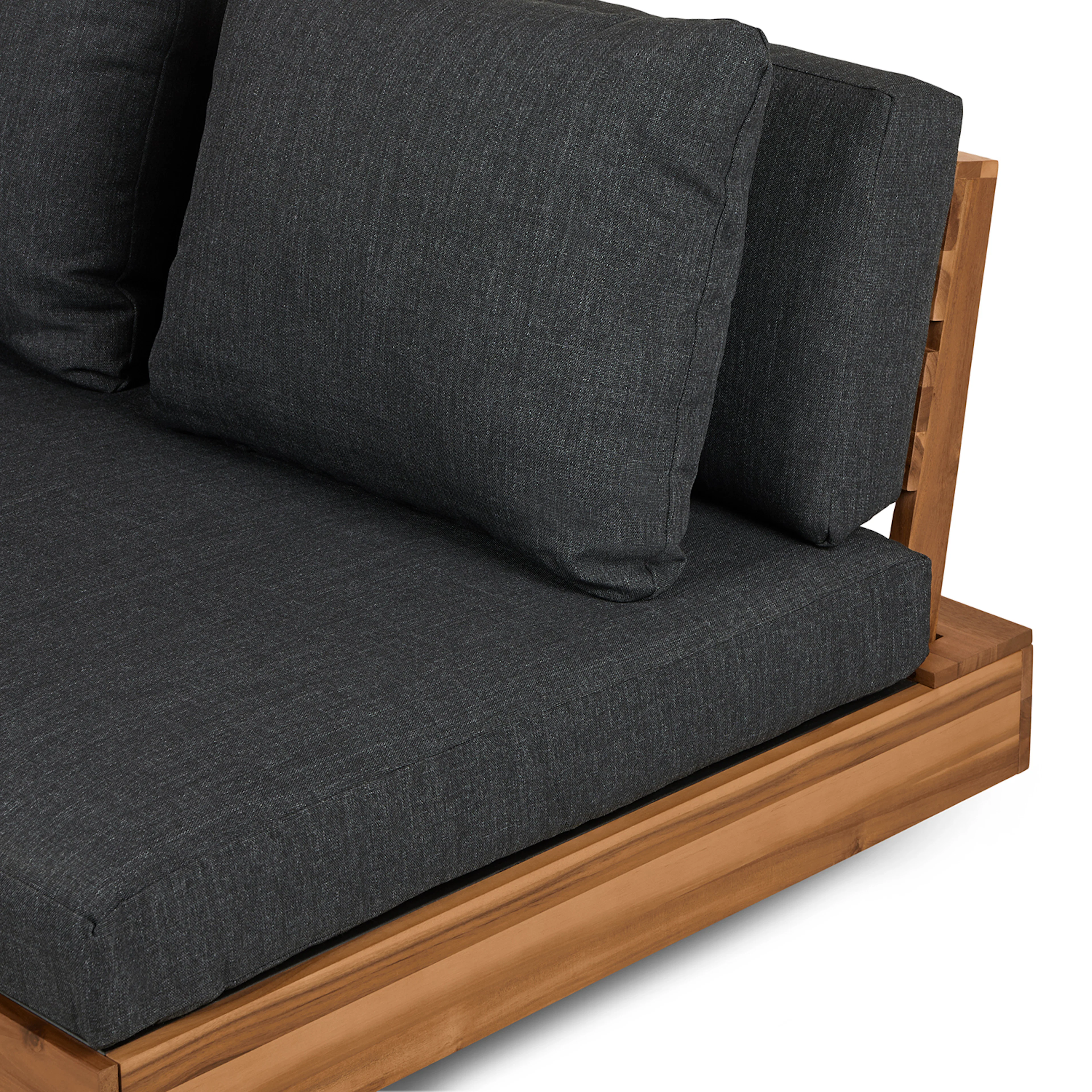 Lubek 50" Outdoor Low Loveseat - Slate Gray