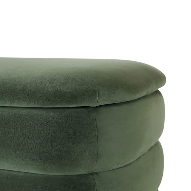 Rolph Plush Pacific Green Velvet Storage Bench | Article