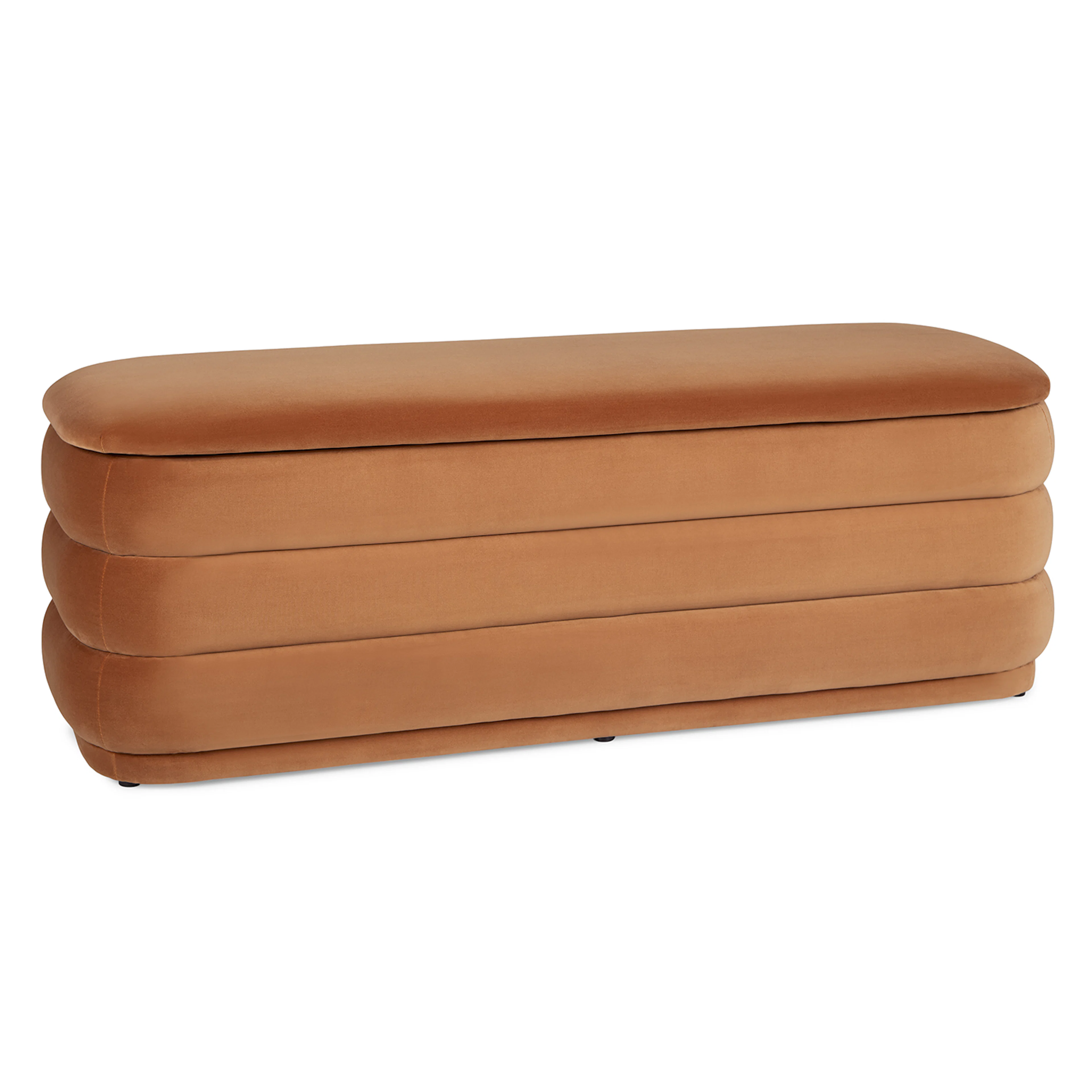 Rolph 55.5" Velvet Storage Bench - Pacific Rust
