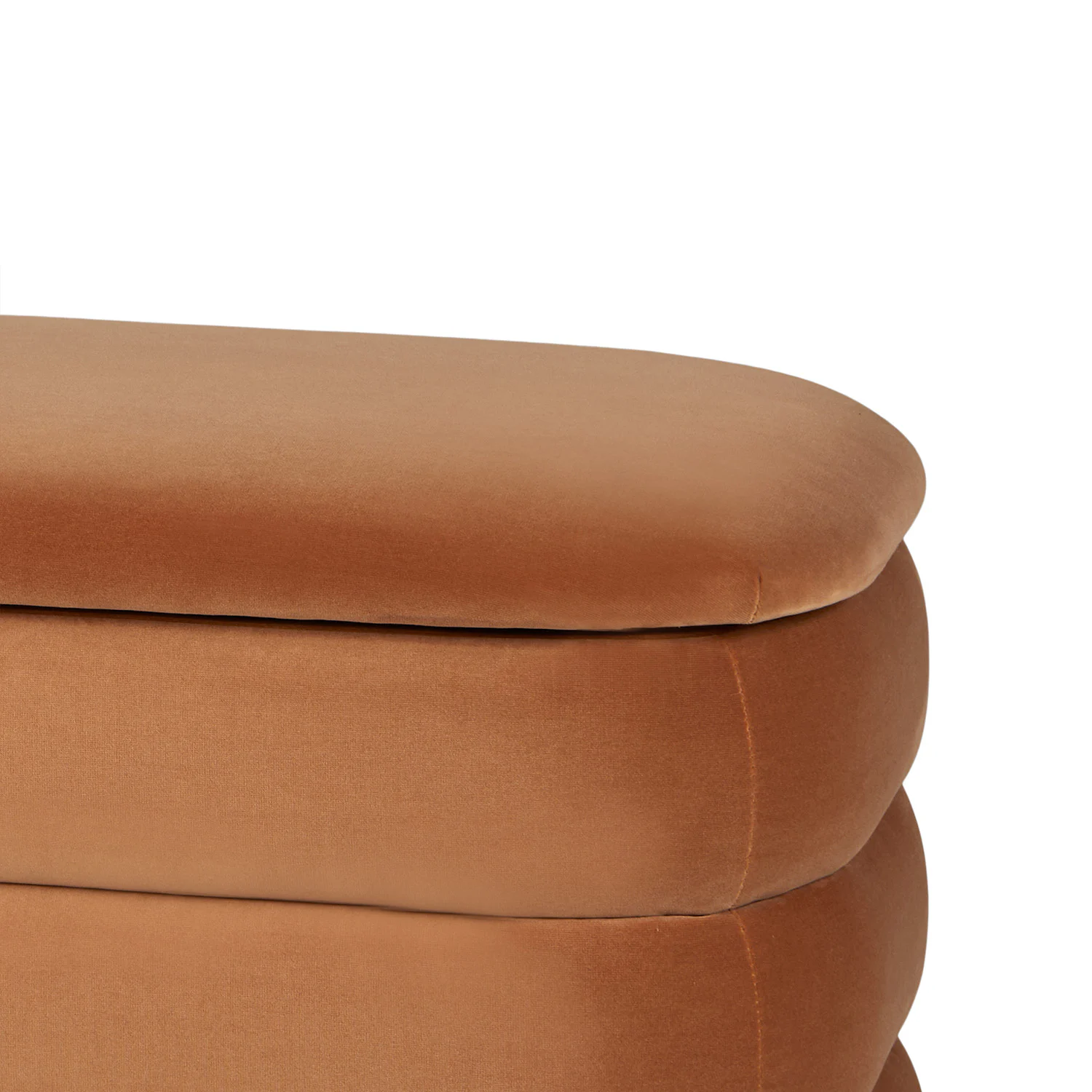 Rolph 55.5" Velvet Storage Bench - Pacific Rust