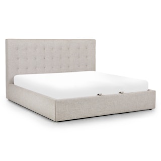 Sven King Tufted Storage Bed - Birch Ivory