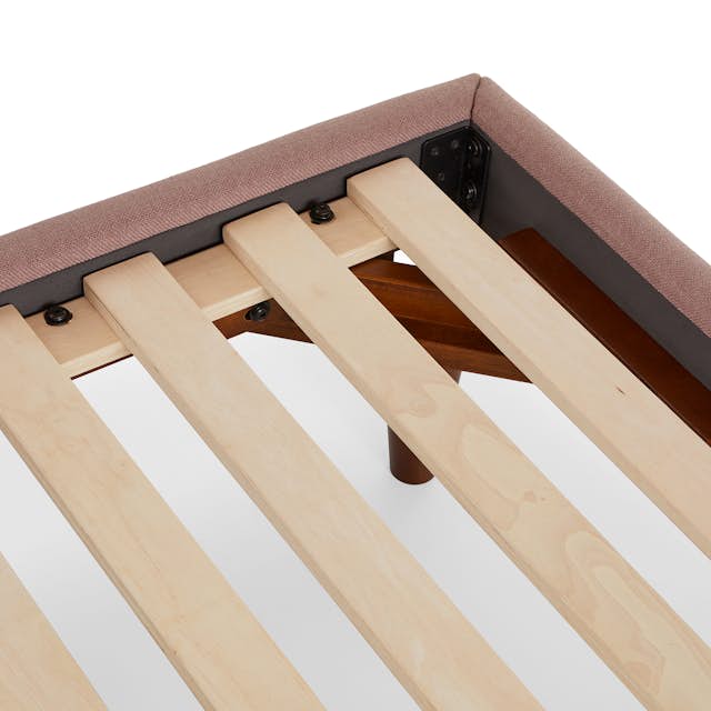 Tessu Sprout Pink Fabric TwinSized Bed Frame w/ Headboard Article